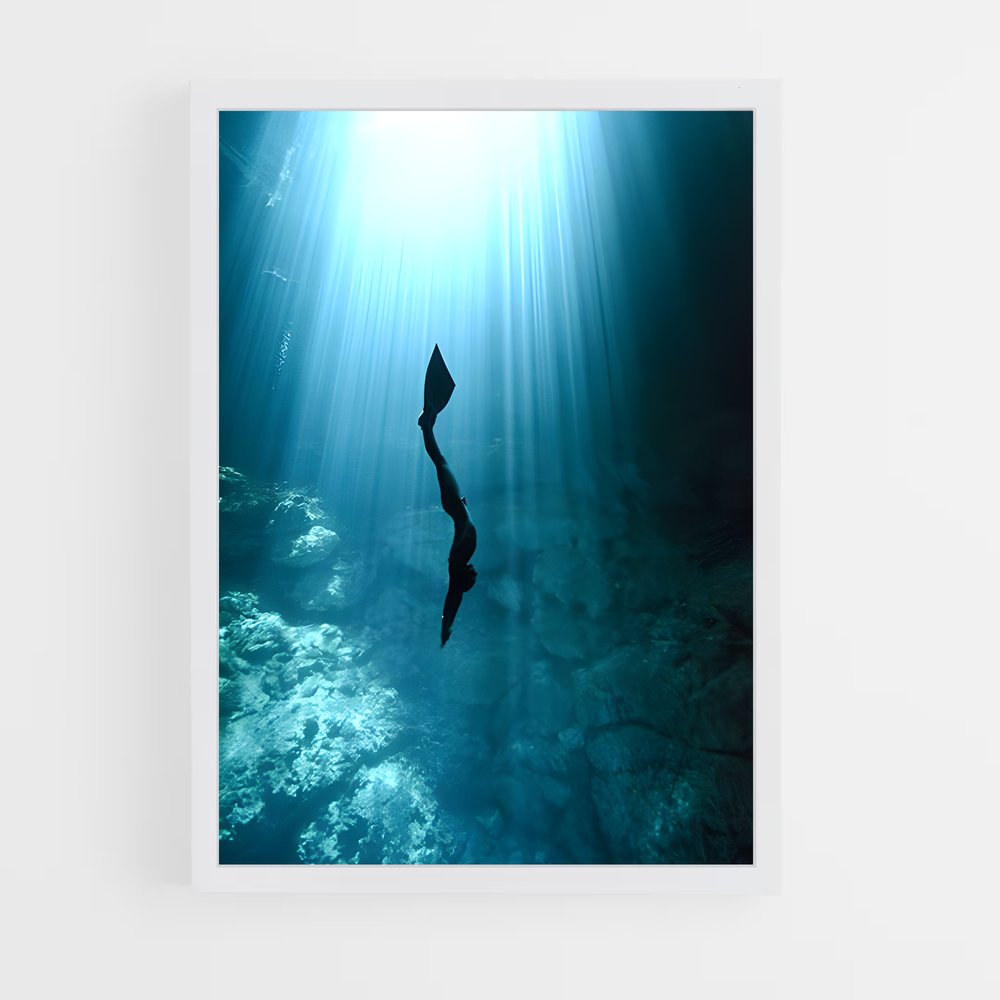 Poster Plongée Lumineuse – affiche Plongée en apnée (vue 3)